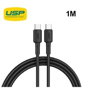 Phone Cable USP BoostUp Braided USB-C to USB-C Cable 1M Black Fast Safe Charge